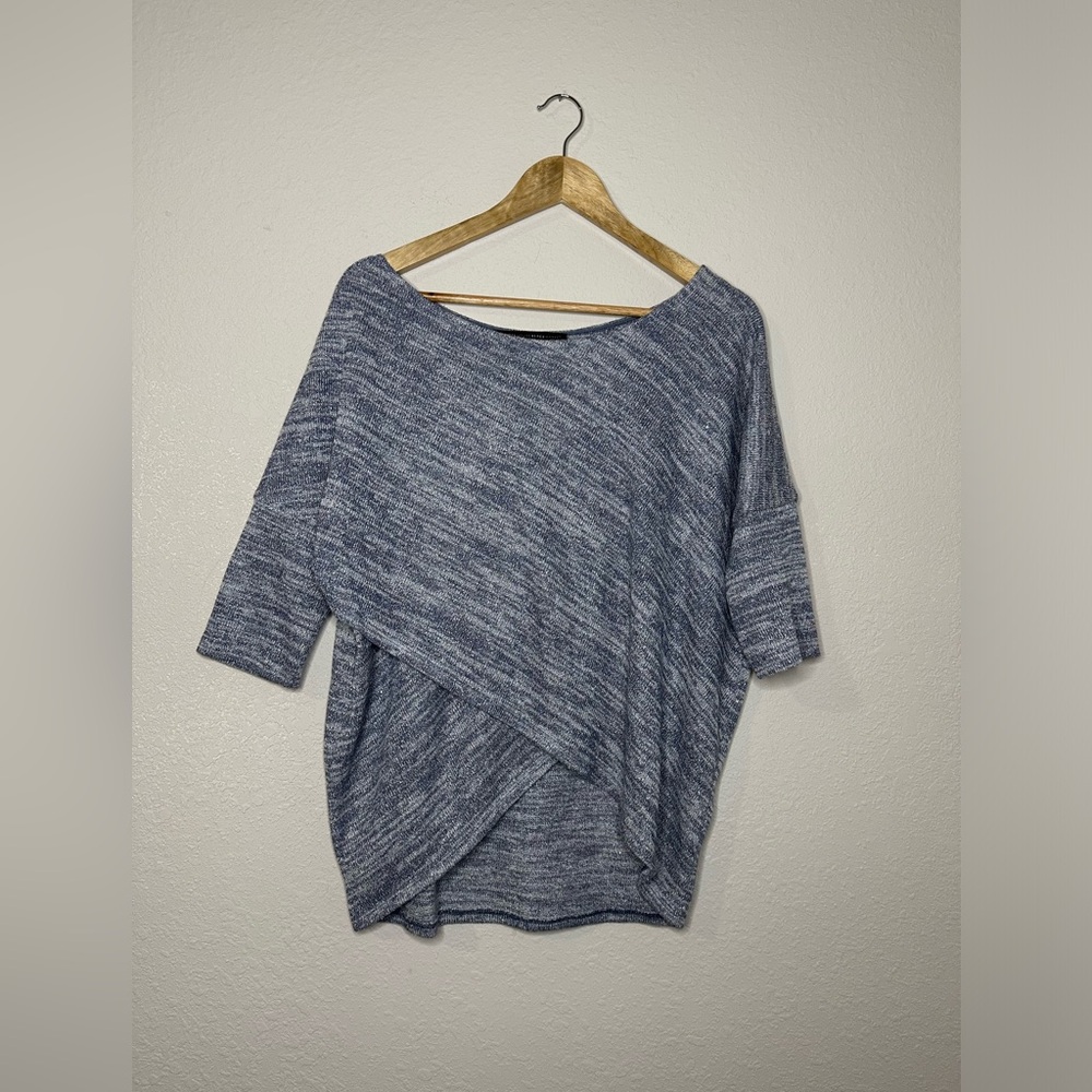 💫White House Black Market Heather Blue Sparkle Sweater Size Small